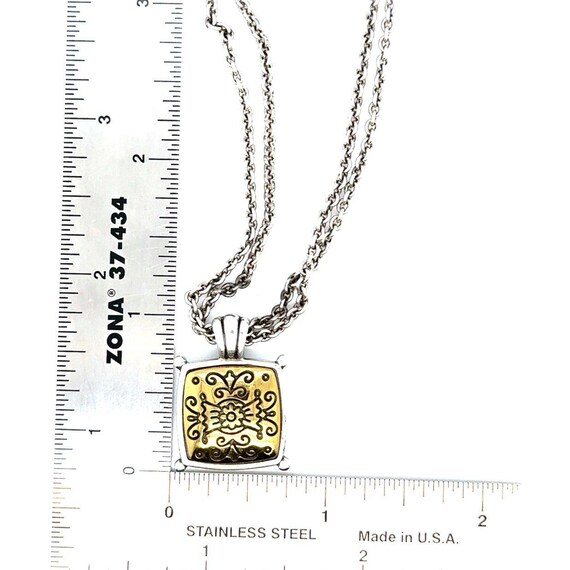 Brighton Multi Strand Two-Tone Square Necklace - image 7