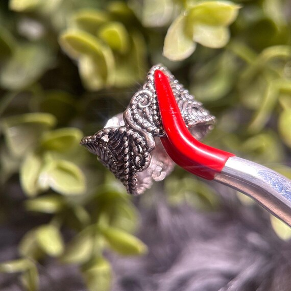 Silver 925 Scroll Leaf Design Ring - image 4