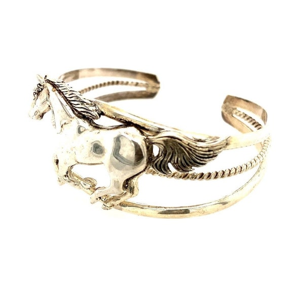 Sterling Horse Cuff - image 2