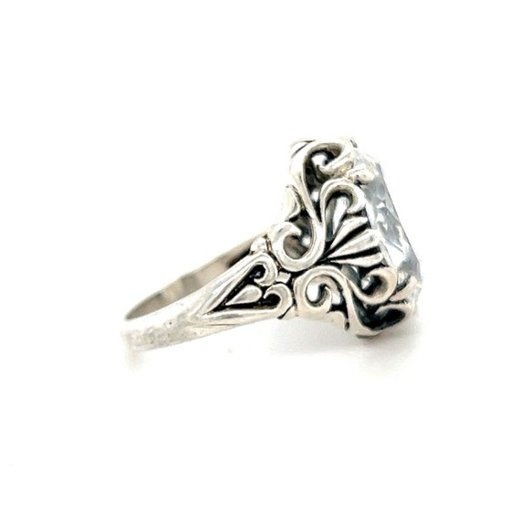 Large Zircon Sterling Silver Ring - image 6