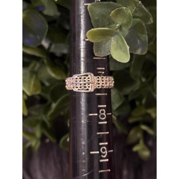Silver 925 Buckle Mesh Ring - image 6