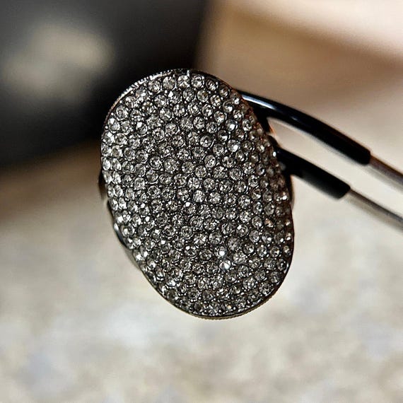 Black Rhinestones Statement Ring - image 2