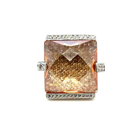 Silver 925 Large Stone Ring - image 1