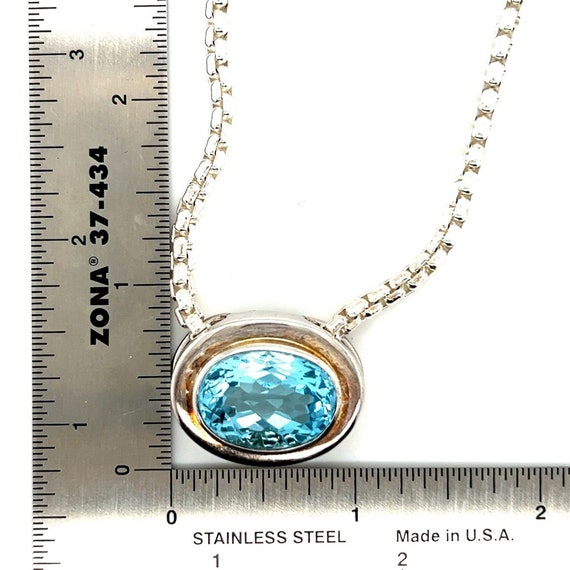 Sterling Silver Large Blue Topaz Necklace - image 7