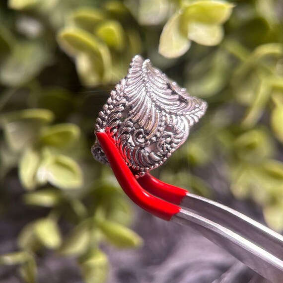 Silver 925 Scroll Leaf Design Ring - image 3