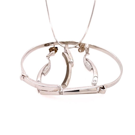 Sterling Silver 925 Diamond Set - image 3