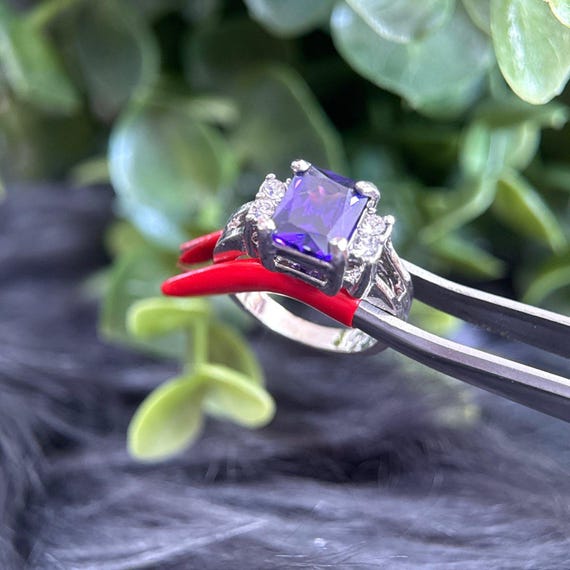 Silver Plated Amethyst Ring - image 3