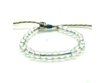 4Ocean Clear Glass Bead Bracelet with Adjustable Cord