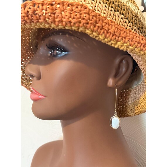 White Stone Dangle Earrings - image 5