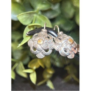 Brighton Silver-Tone Floral Drop Earrings with Gold Accent image 3