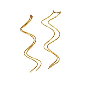 Gold Color Spiral Threader Earrings