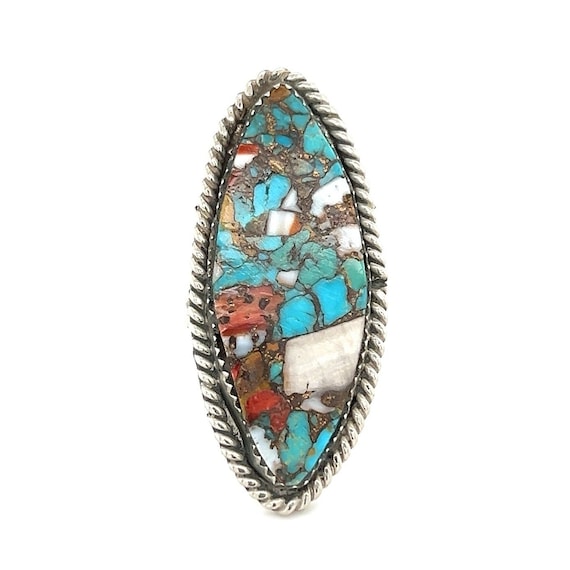 Silver Mosaic Stone Ring