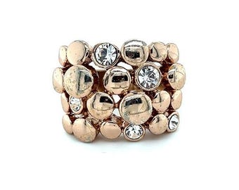 Elegant Rose Gold and Silver Statement Ring