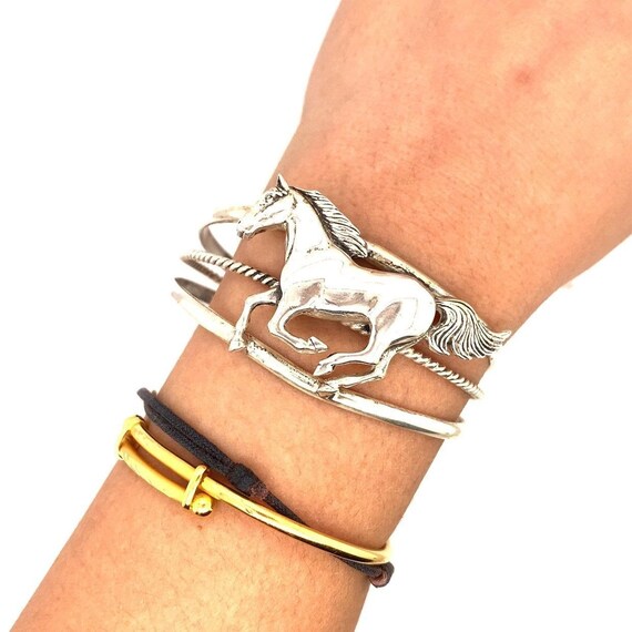 Sterling Horse Cuff - image 7