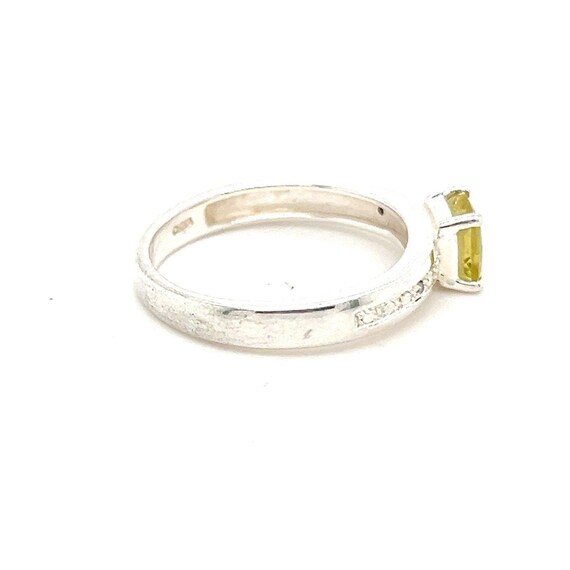 Silver 925 Yellow Stone Ring - image 4