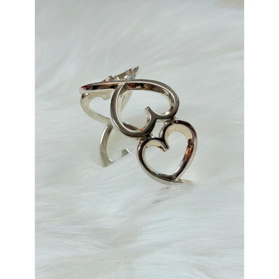 Silver 925 Heart Link Cuff - image 2