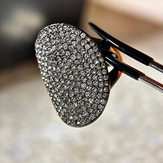 Black Rhinestones Statement Ring - image 4