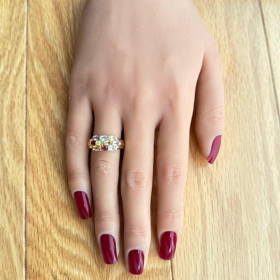 Gold Colored Multi-Stones Ring - image 6