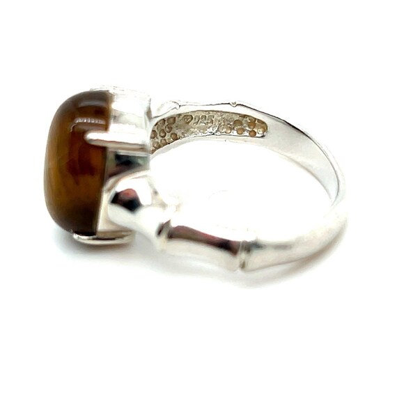925 Silver Brown Stone Ring - image 5