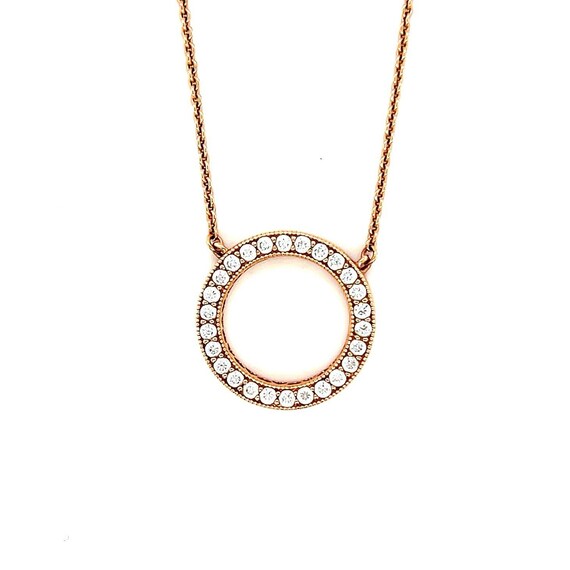 Pandora Rose Gold Circle of Sparkle Cz Necklace - Etsy