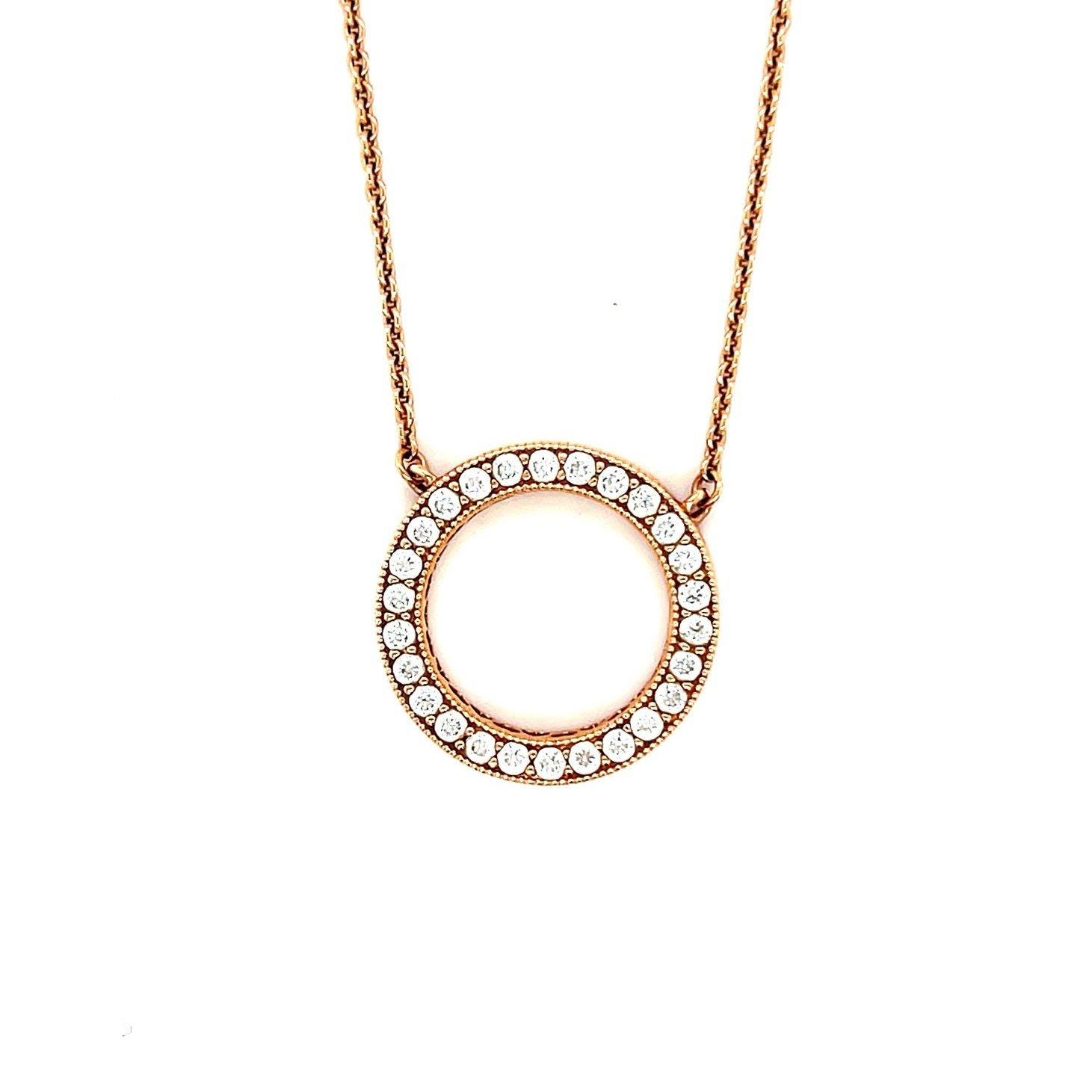 Pandora Rose Gold Circle of Sparkle Cz Necklace - Etsy