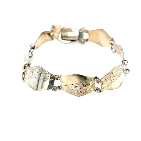 Silver 925 Hexagonal Link Bracelet - image 1