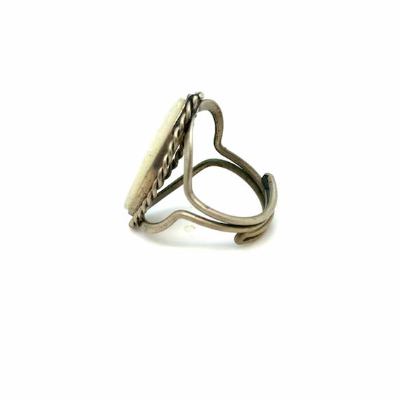 White Stone Adjustable Ring - image 2
