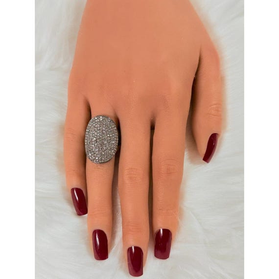 Black Rhinestones Statement Ring - image 7