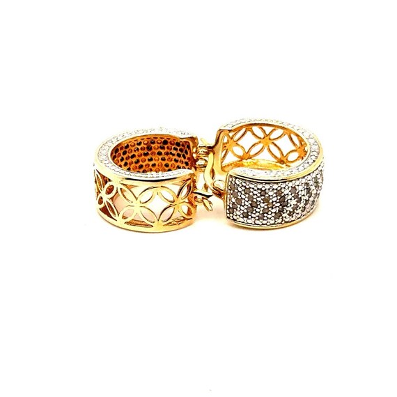 925 Gold Vermeil Flower/Diamonds Hoops
