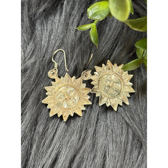 925 Silver Sun Dangle Earrings - image 4