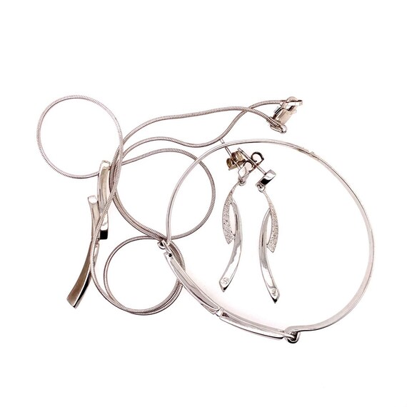 Sterling Silver 925 Diamond Set - image 4