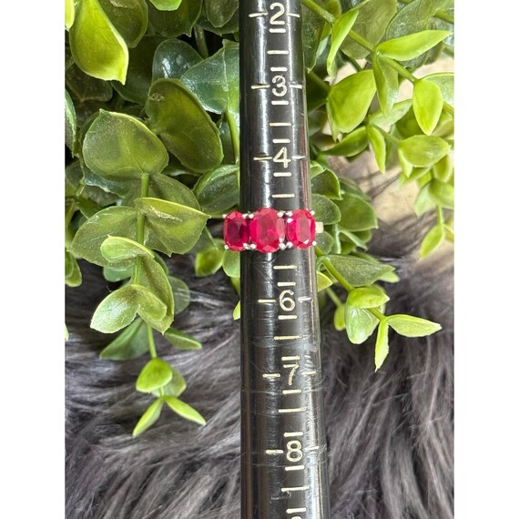 Ruby Colored Stones Silver 925 Ring - image 9