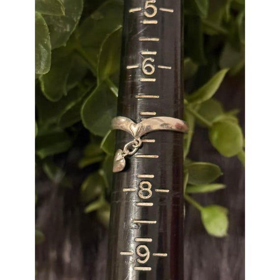 Silver 925 Heart Dangle Ring - image 4