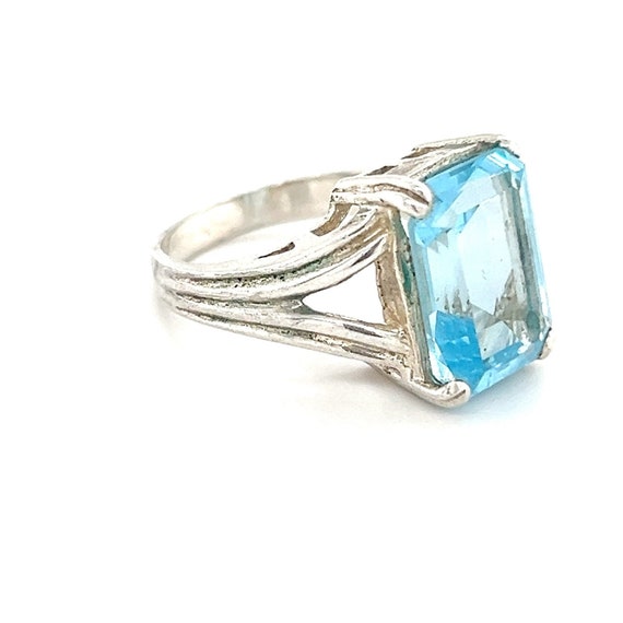 Lovely Exquisite Sterling Large Topaz Ring - image 6