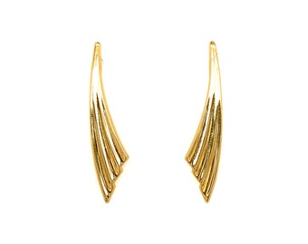 Gold Plated Feather Earrings