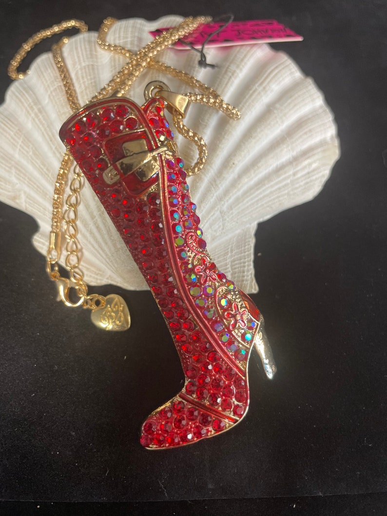 New Betsey Johnson Red Stiletto Boot Chain Fashion Necklace - Etsy