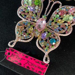 Neuf Betsey Johnson Perle, Ton Doré, Coeur, Papillon, Broche