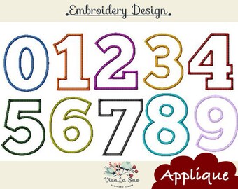 Fonts Applique Block Number , Large, Chunky Applique Numbers Machine Embroidery Designs