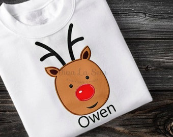 Reindeer Applique Embroidery Design Christmas