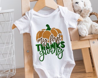 Instant download Thanksgiving / Fall My First 1st Thanksgiving Pumpkin Embroidery Design