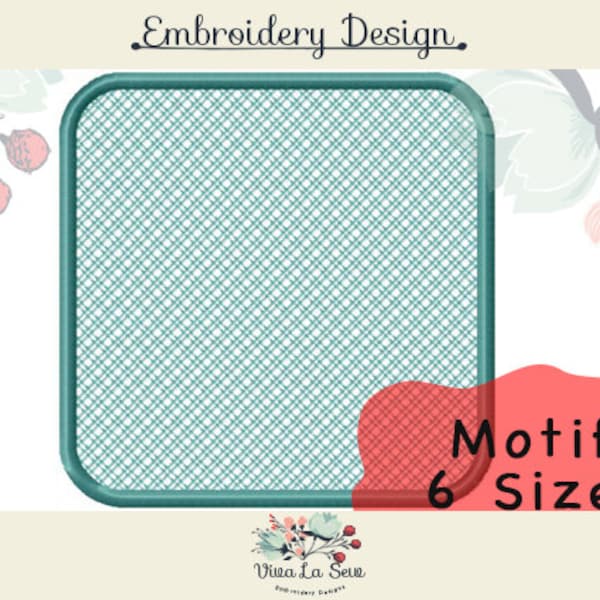 Oval Motif Frame Simple Embroidery Design / Towel / Towel