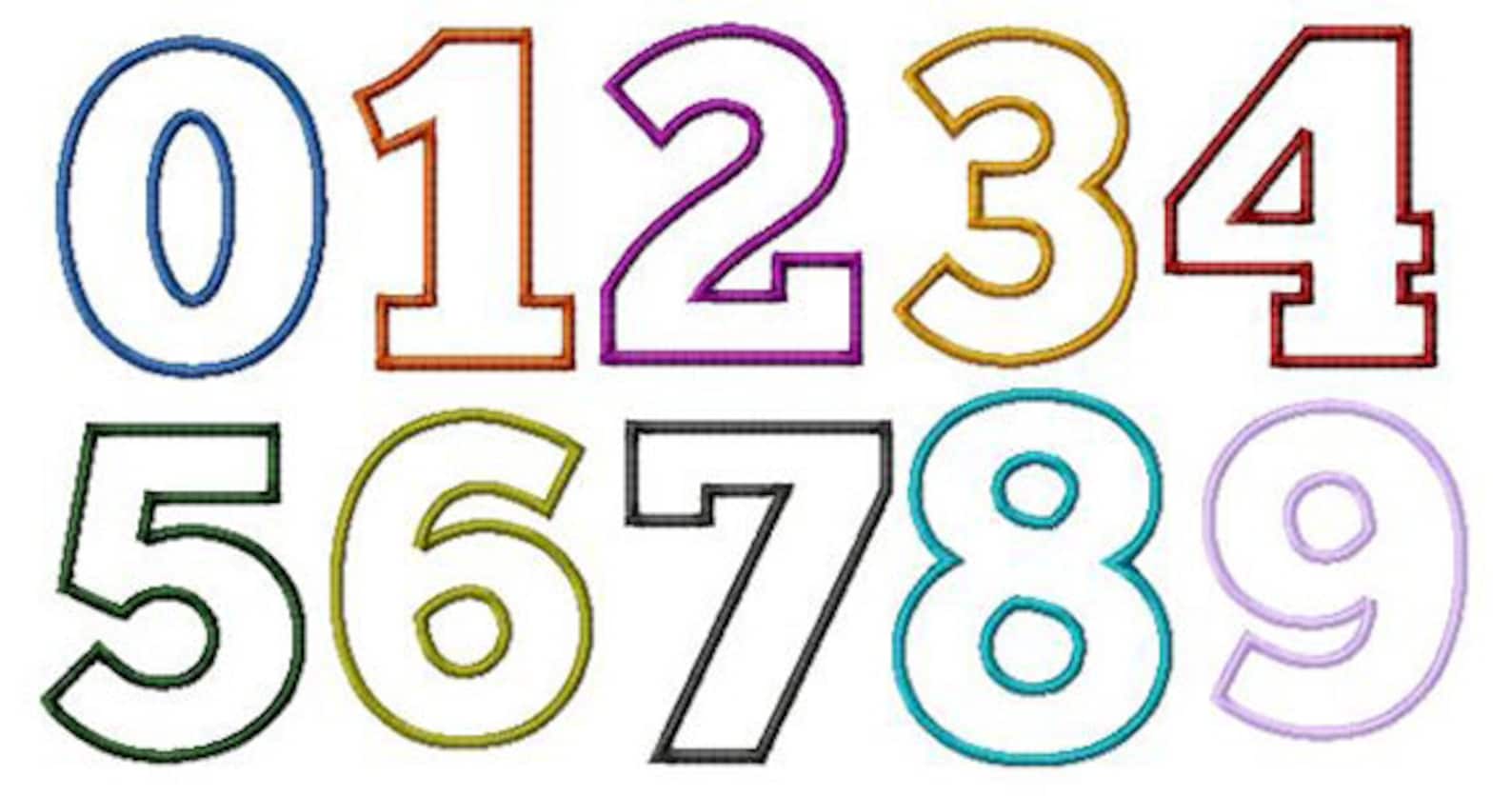 Fonts Applique Block Number Large Chunky Applique Numbers Etsy