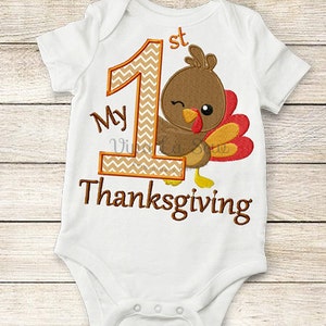 Instant download Thanksgiving / Fall My First Thanksgiving Turkey Appliqué Embroidery Design