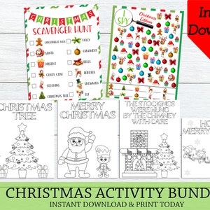 Printable Christmas Activity Bundle, Kids Christmas Activities, Christmas Games, Christmas Sheet Bundle, Holiday Printable, Instant Download