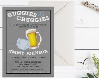 Diapers and Beer Invitation, Huggies and Chuggies Invitation, Man Shower, Dad Baby Shower, Beer and Diapers, Boy Baby Shower Invite