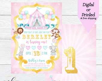 Circus Birthday Invitation, Circus Birthday Party, Pink Circus Invitation, Girl Circus Invite, Circus Theme, Carnival Birthday, Big Top