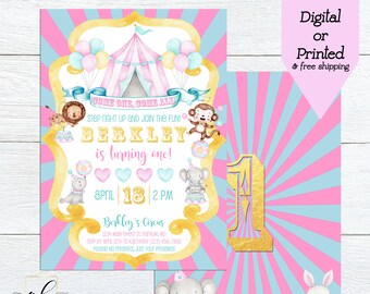 Circus Birthday Invitation, Circus Birthday Party, Pink Circus Invitation, Girl Circus Invite, Circus Theme, Carnival Birthday, Big Top
