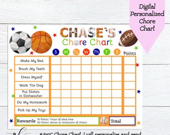 Sports Chore Chart Etsy