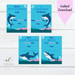 Shark Valentine Cards, Kids Valentine Cards, Printable Shark Valentines, Valentine&#39;s Day, Boy Valentines, School Valentine, Instant Download