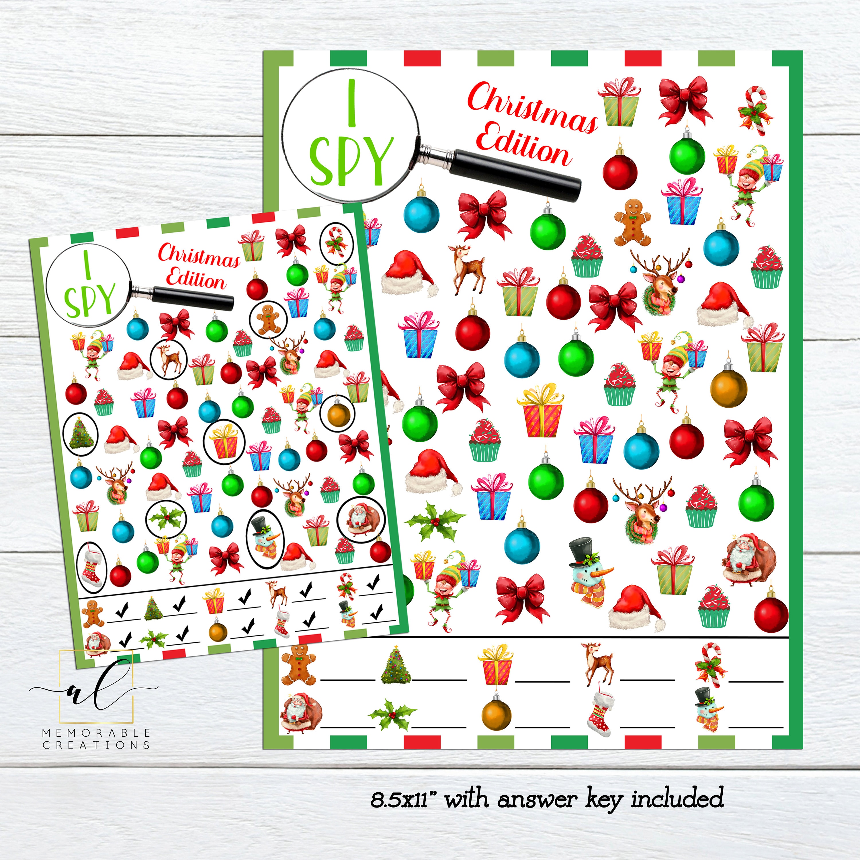 Christmas I Spy Printable Game, Kids Christmas Activity, Christmas Game ...